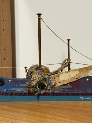 Wooden decorative boat used