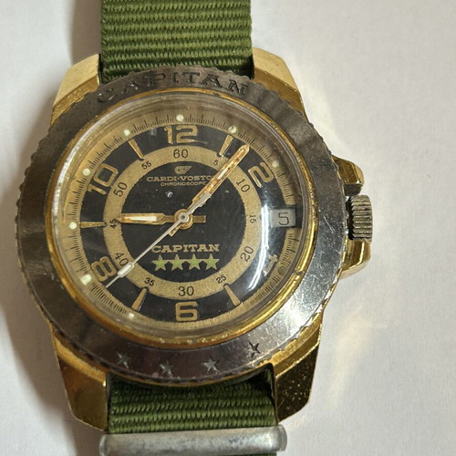 Cardi Vostok Capitan mechanical watch like new, men's black and gold