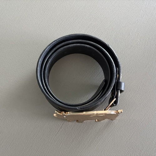 Burton Uninc Men's Leather Belt Size L used, black and gold
