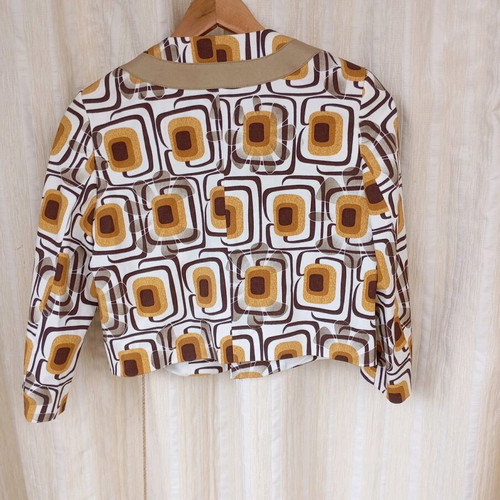 Zara retro 60s jacket with 3/4 sleeve like new brown and yellow