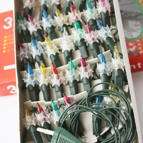 Christmas spiked multicolor lights 35 vintage