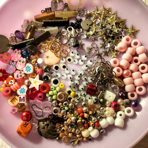 Various craft decorations used for handmade projects