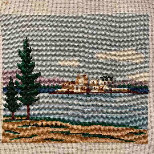 Handmade textile embroidery artwork