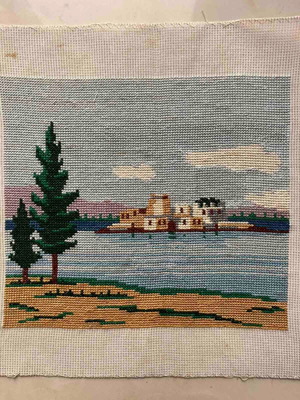 Handmade textile embroidery artwork
