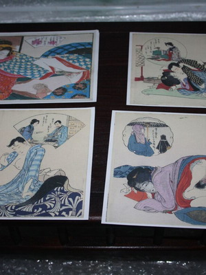 Set of 4 Japanese shunga ukiyo-e prints new