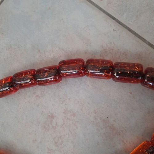 Komboloi with Large Orange Beads and Black Tassel like new