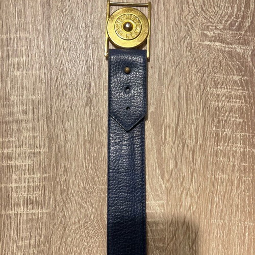 Leather blue vintage belt like new with golden details