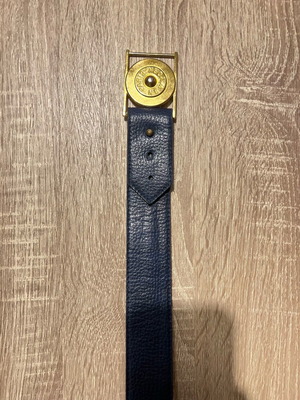 Leather blue vintage belt like new with golden details