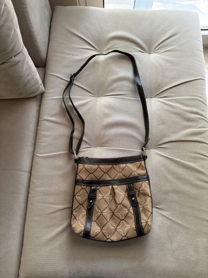 Nine West crossbody bag like new, brown-beige with leather details