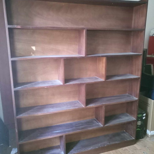 Bookcase custom made veneer MDF used, dimensions 100x162x22 cm