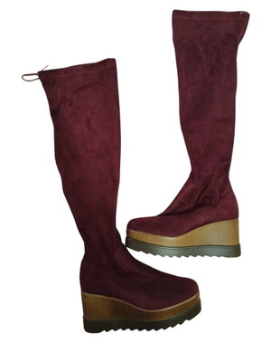 Burgundy suede boots Fullah Sugah used, size 38