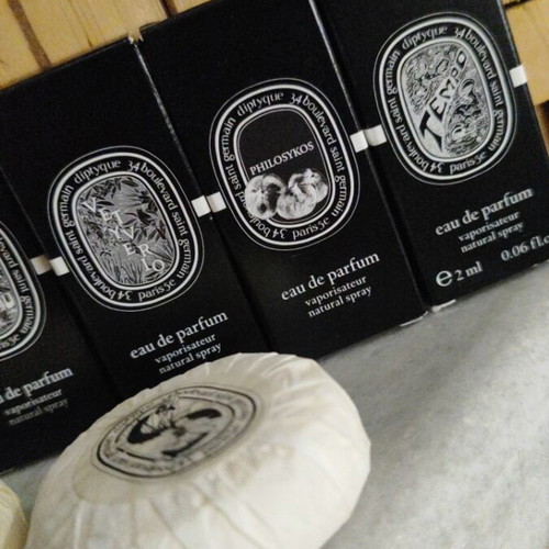 Diptyque Mega Perfume Set new, includes 5 Eau de Parfum, body cream, soaps