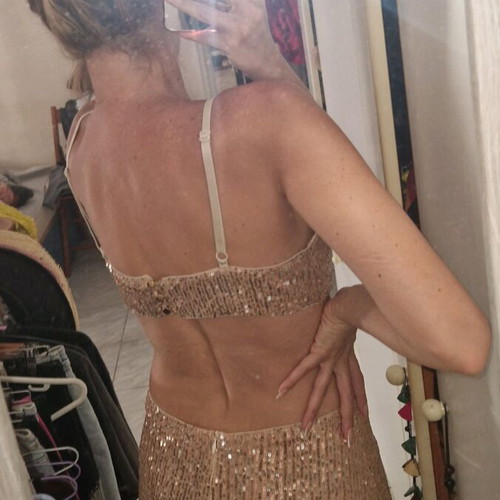 Cut Out Gold Maxi Dress Like New, Size Small