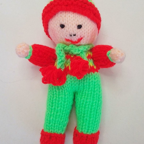 Crochet Winter knitted handmade doll 18 cm tall