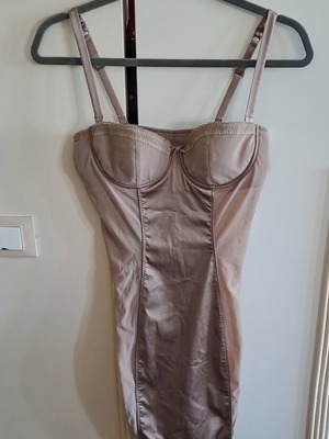 Nude satin body με μπανέλα, soft touch, σαν καινούργιο