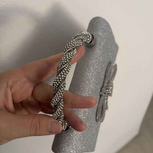 Silver Glitter Evening Clutch Bag Shein new