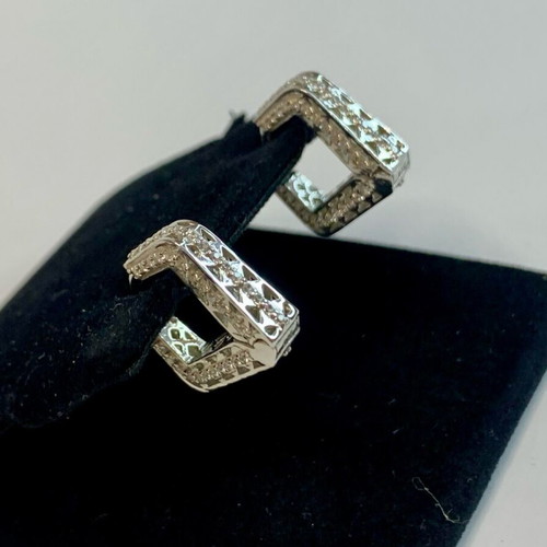 Silver volumetric earrings 925 hallmark new