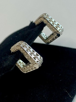 Silver volumetric earrings 925 hallmark new