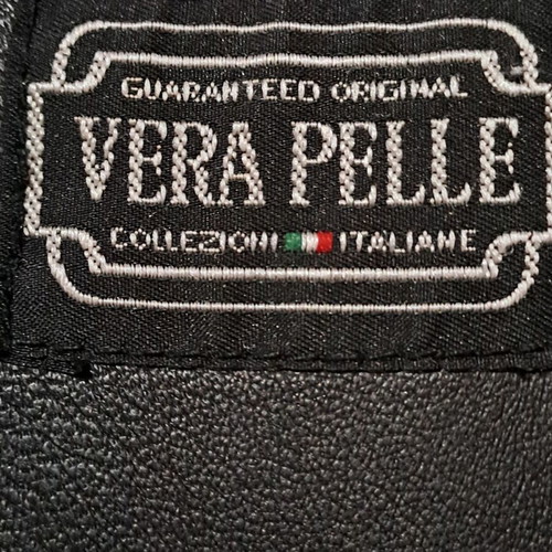 Vera Pelle leather coat used, men's black, size L