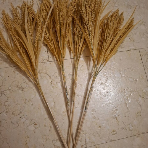 Decorative wheat stalks set of 4, plastic, new