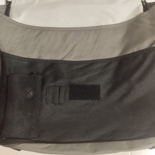 Messenger bag with lining and multiple pockets, grey-black, 43x38 cm