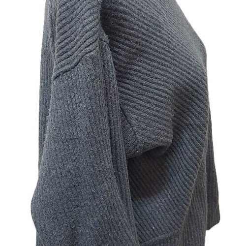 Vintage women's wool turtleneck sweater size L used, gray