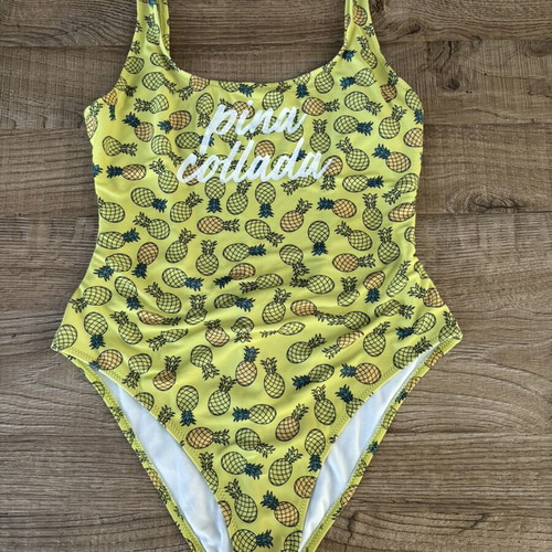 Bodytalk one-piece swimsuit medium used, green and yellow