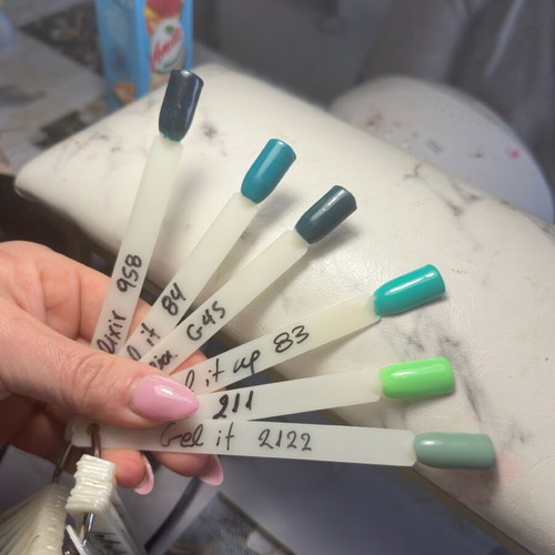 Nail products like new, 110 nail polishes, dual forms, gel tips, powders, rhinestones