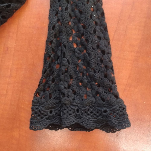 Bershka knitted blouse with bell sleeves used, black, size S