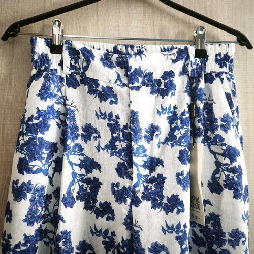 Vassia Kostara Pants new, spring summer 2025, medium, white and blue