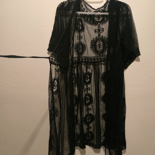Arachnowoven cardigan like new, black, summer