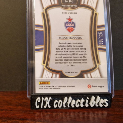 Panini Euroleague Select Milos Teodosic /125 cracked ice card