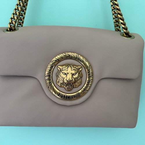 Roberto Cavalli beige shoulder bag like new with chain