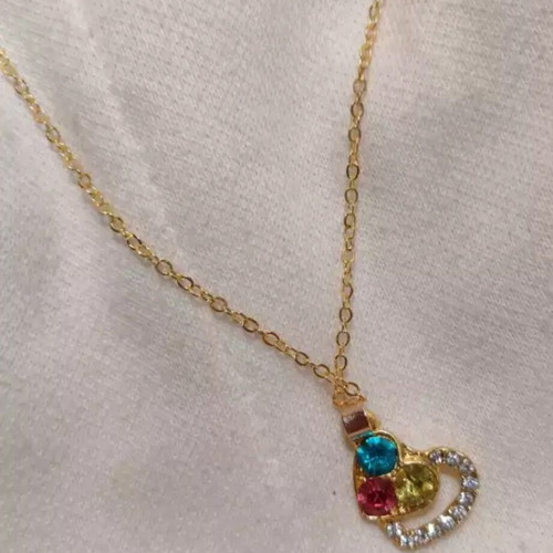 Exclusive Colorful Heart Jewelry Set new, gold plated