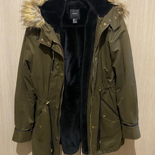 Winter olive jacket used, warm, size L