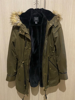 Winter olive jacket used, warm, size L
