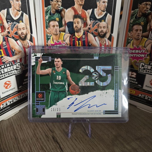 Saras Jasikevicius On Card Auto 15/25 Panini Impeccable Euroleague 2025-26 Panathinaikos new