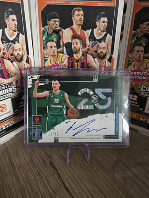 Saras Jasikevicius On Card Auto 15/25 Panini Impeccable Euroleague 2025-26 Panathinaikos new