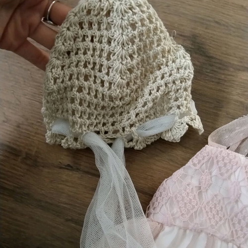 Handmade dress for formal occasion new, with knitted hat gift