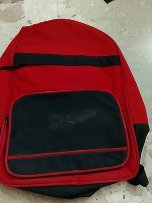 School backpack like new, red and black