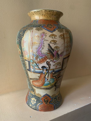 Satsuma Vase vintage handmade from 1990s in like new condition
