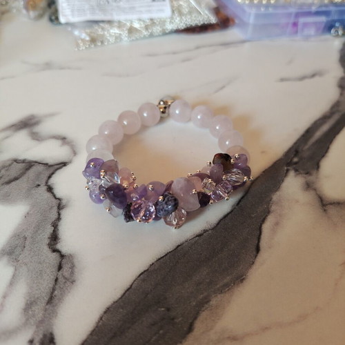 Handmade bracelet with natural stones and beads custom made