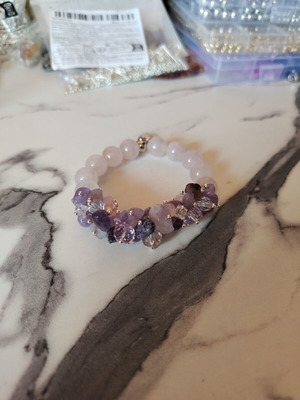Handmade bracelet with natural stones and beads custom made