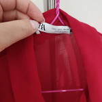 Zara shirt like new, red, slightly transparent, size L