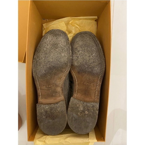 Tods Oxford suede shoes like new, grey and beige