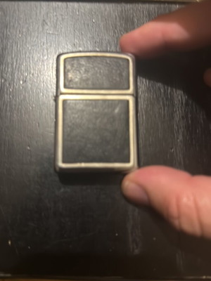 Zippo vintage silver lighter with leather details used