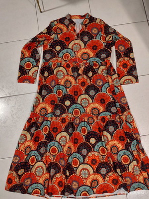 SHEIN Boho Maxi Dress with Ethnic Mandala Pattern and Tassels XL