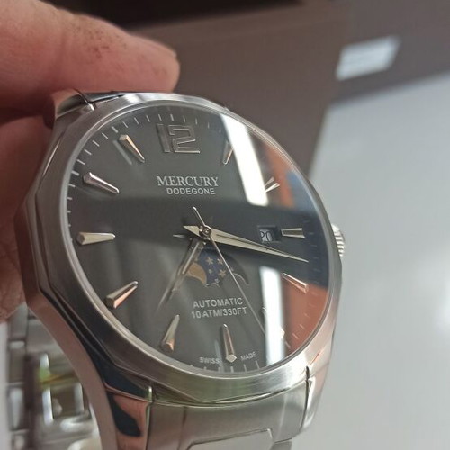 Swiss Automatic Mercury Dodecagon Moonphase Watch new