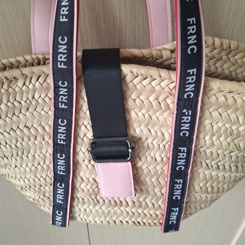 Straw bag FRNC like new, beige, handbag