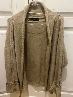 Zara women's knitted cardigan beige like new size M
